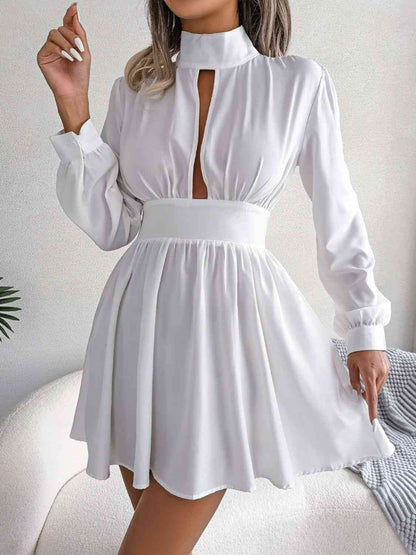 Cutout Turtle A-Line Mini Dress - Munsieur