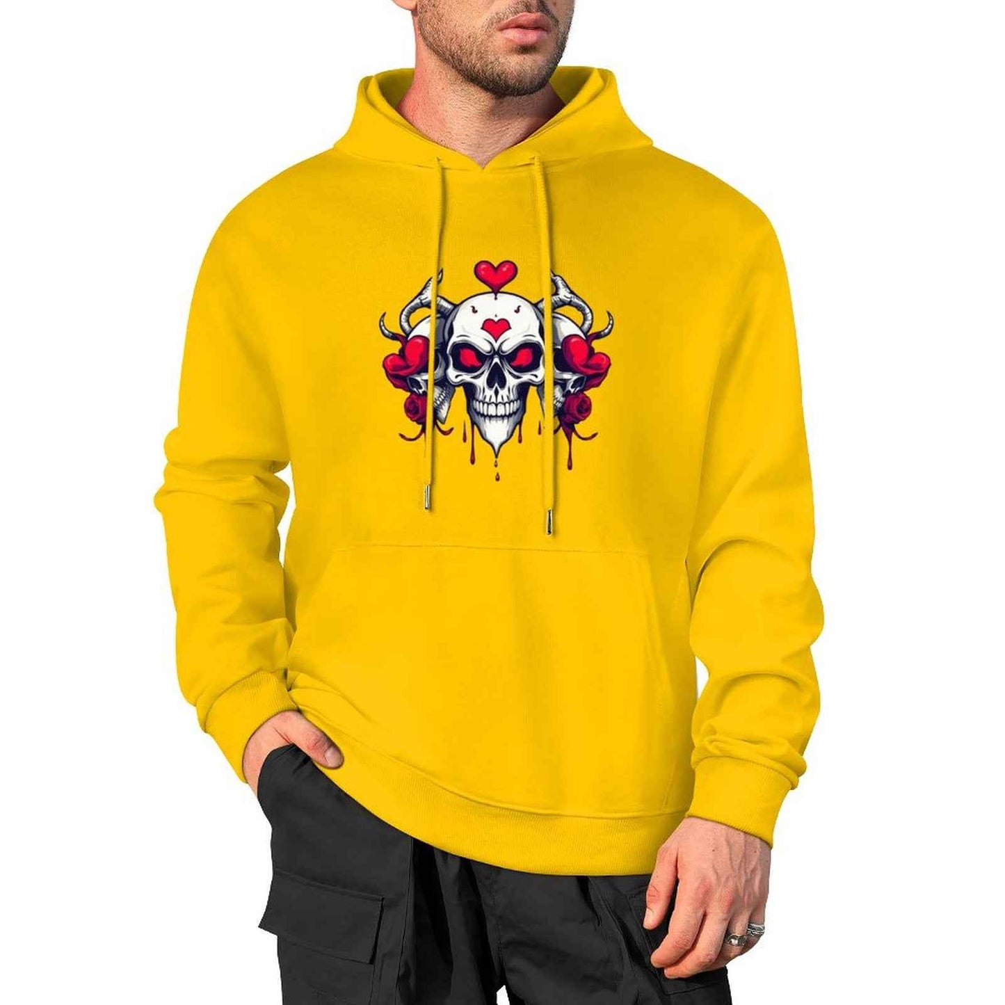 Munsieur Bleeding Royalty: Skull Hoodie for Men - Munsieur