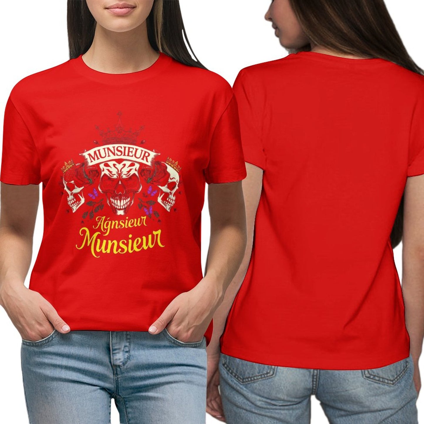 Munsieur Women's Custom T-Shirt "Agnsieur" Streetwear for Her