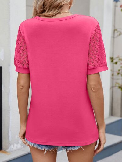 Lace Short Sleeve T-Shirt - Munsieur
