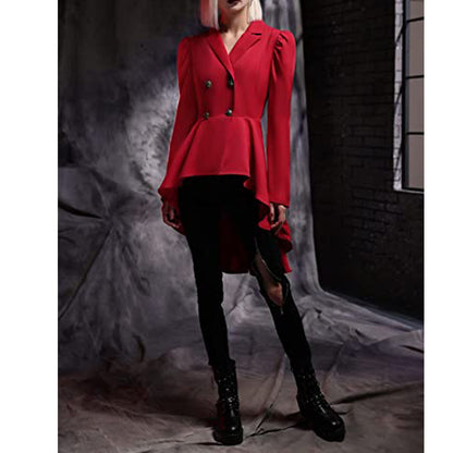 Women's Waist-tight Pure Color Split Single-breasted Casual Jacket