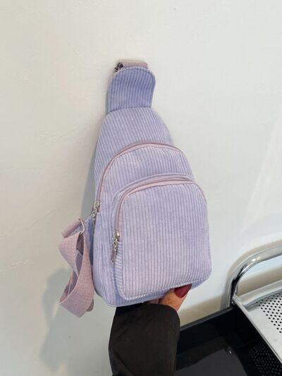 Corduroy Solid Color Crossbody Bag - Munsieur