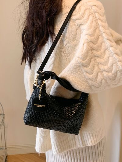 PU Leather Woven Crossbody Bag - Munsieur