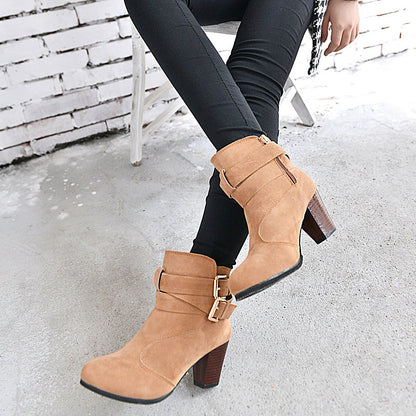 Winter Autumn Leather Casual Women's Warm Ankle Boots