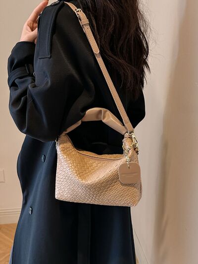 PU Leather Woven Crossbody Bag - Munsieur