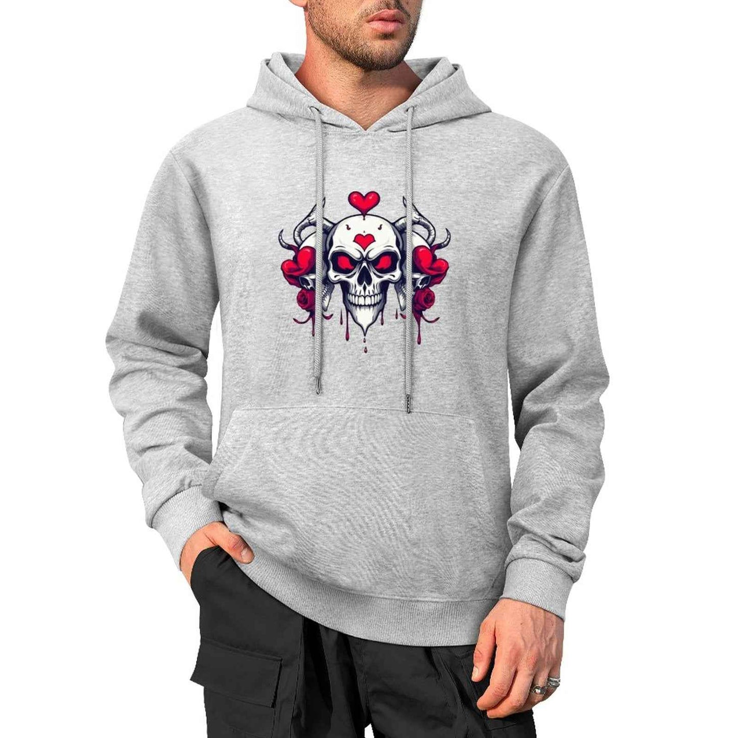 Munsieur Bleeding Royalty: Skull Hoodie for Men - Munsieur