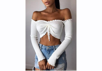 Women's One-Shoulder Long-Sleeved Blouse