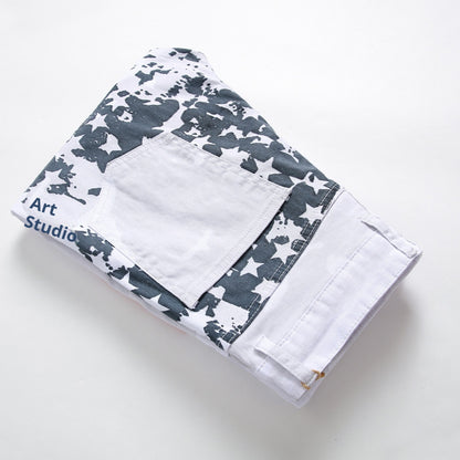 Printed High Fashion Elastic Stretch Slim Fit Men Plus Size Pants