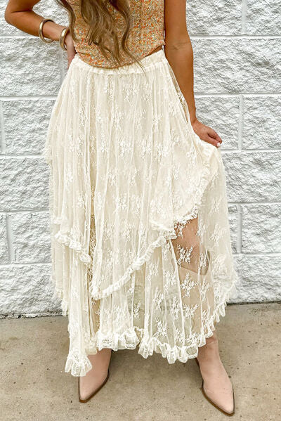 Lace Tiered Midi Skirt - Munsieur