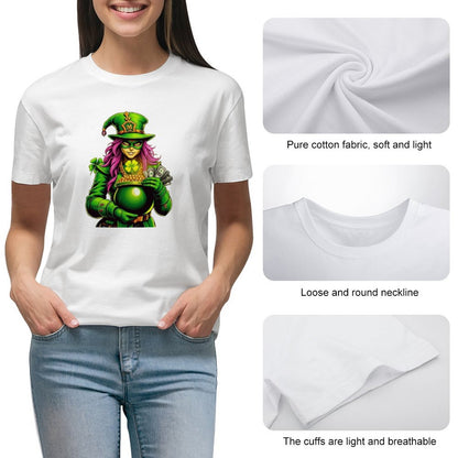 Koleksi Hari St. Patrick T-shirt Wanita "Kimberly" Mafia Leprechaun
