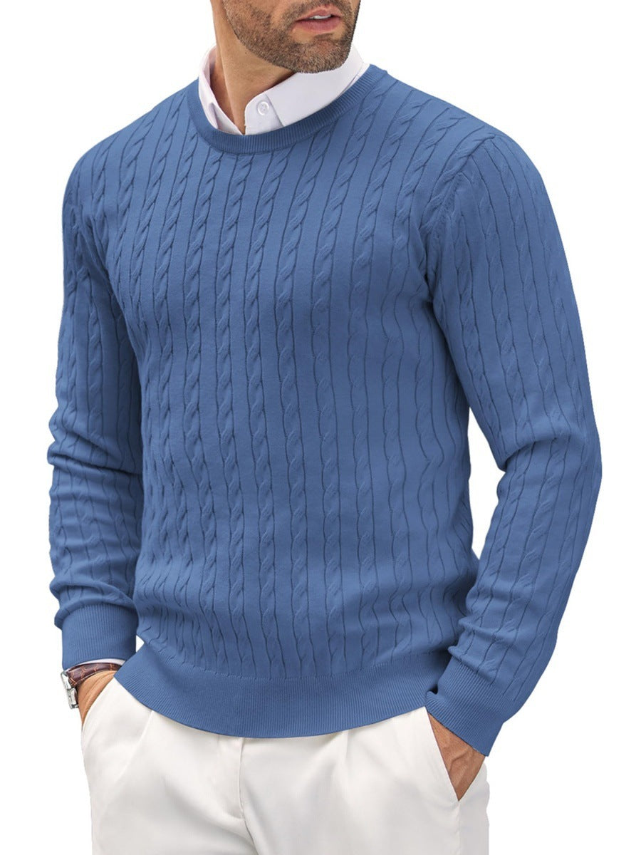 Men's Round Knitted Hoodie Twisted Flower Slim Fit - Munsieur