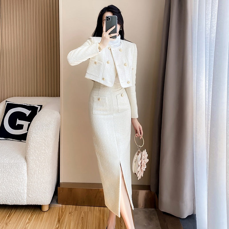 Women's Fashion Woolen Skirt Two-piece Set - Munsieur