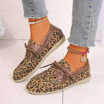 Lace Up Leopard Slip-Ons - Munsieur