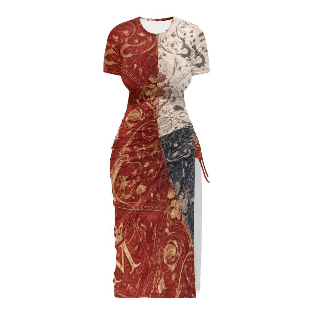 women's slit sheath dress