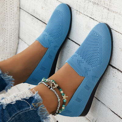 Mesh Round Toe Flat Slip-Ons - Munsieur