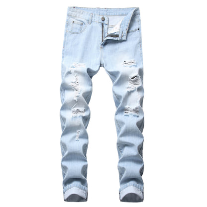 Men's Ripped Pants Fashion Slim-fit Trendy Straight-Leg Men's Pants - Munsieur