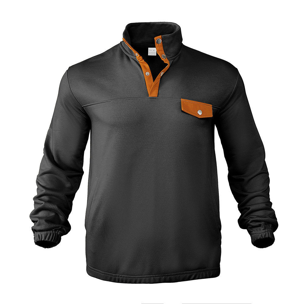 Men's Outdoor Contrast Color Casual Standard Collar Long Sleeve Hoodie - Munsieur