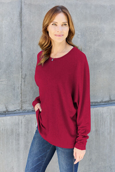 Double Take Full Size Round Neck Long Sleeve T-Shirt - Munsieur