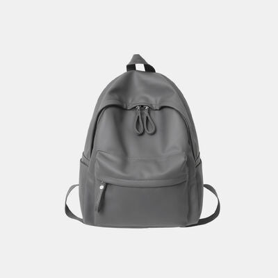 Stylish PU Leather Zip Backpack for Everyday Use - Munsieur