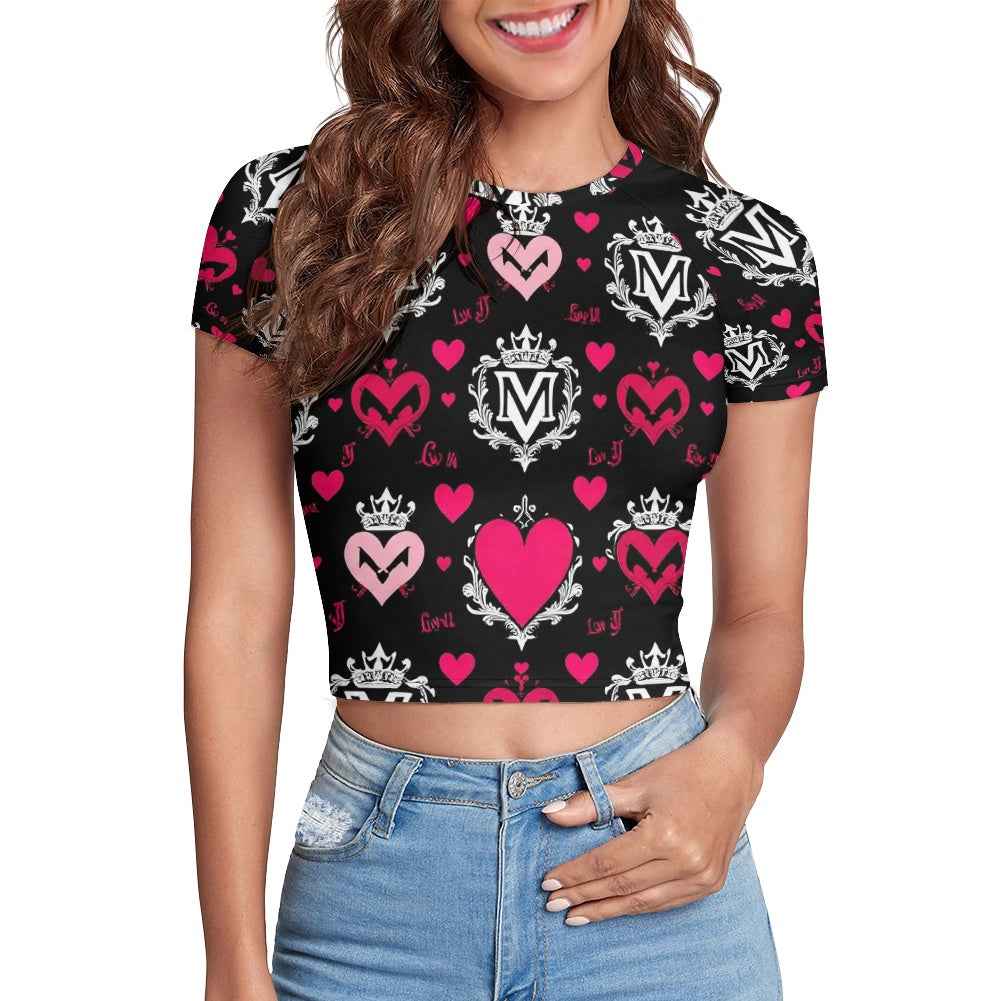 Tight cropped navel-baring T-shirt