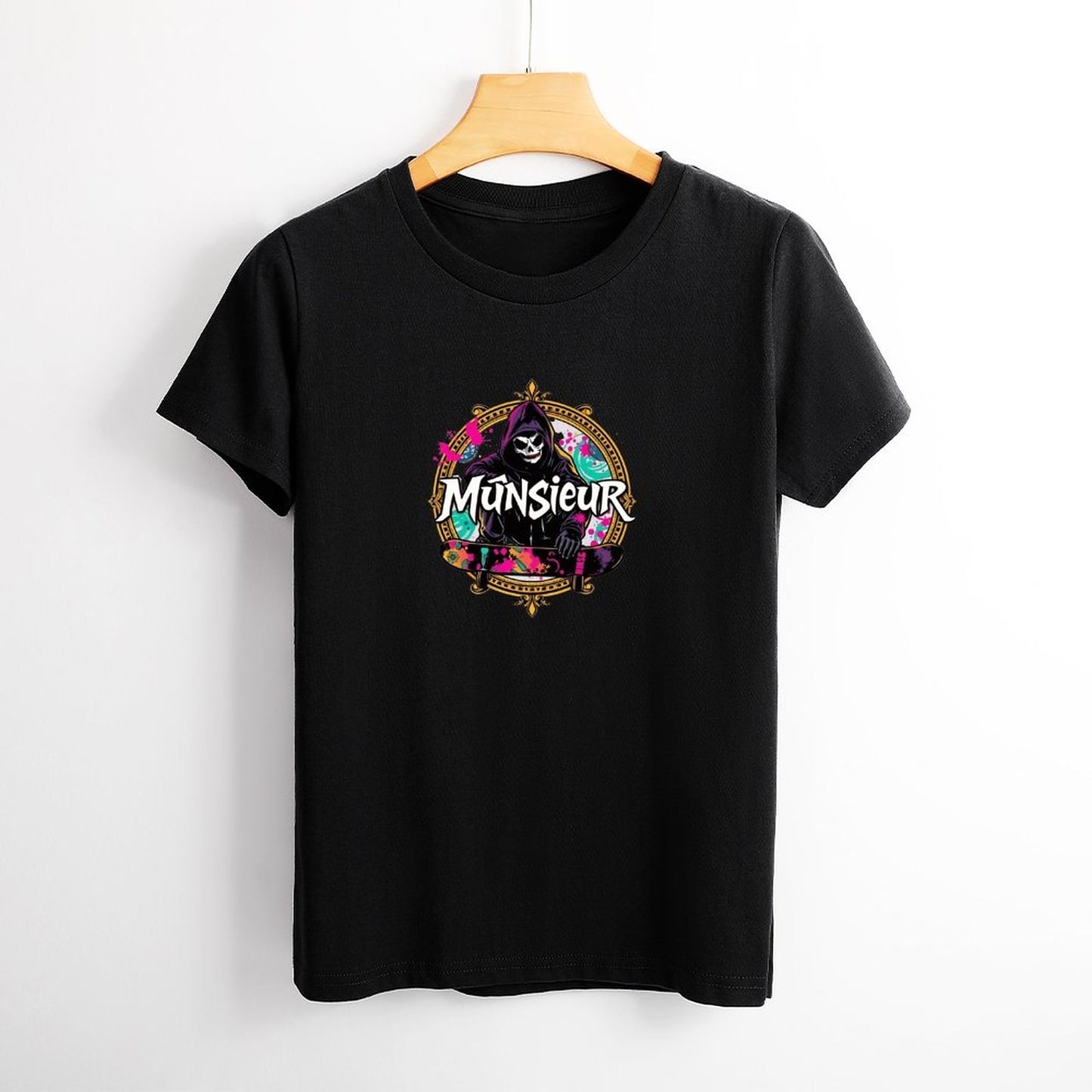 Women's T-shirt Munsieur Brand Streetwear Skater Design Skateboarding