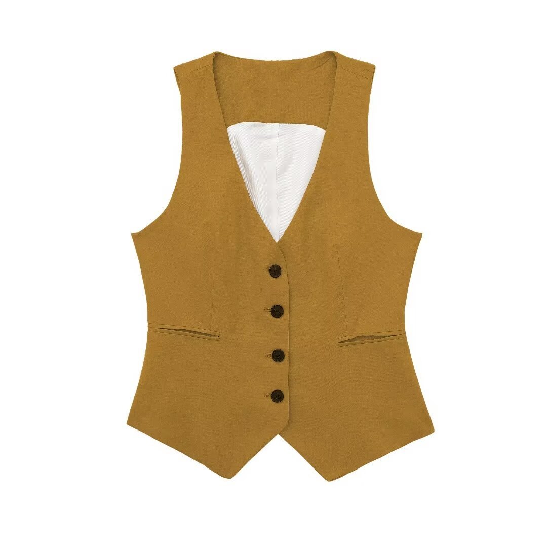 Women's Double Breasted 3pc Jacket + Vest + Straight-leg Suit