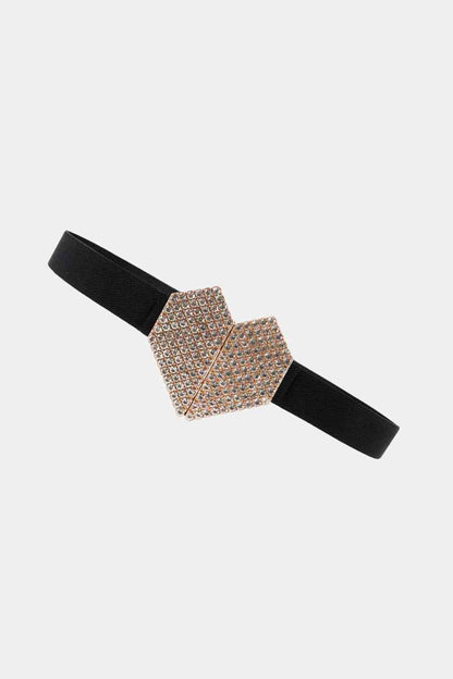 Rhinestone Buckle Elastic Belt - Munsieur