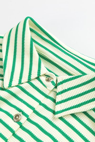 Striped Half Sleeve Tie Waist Romper - Munsieur