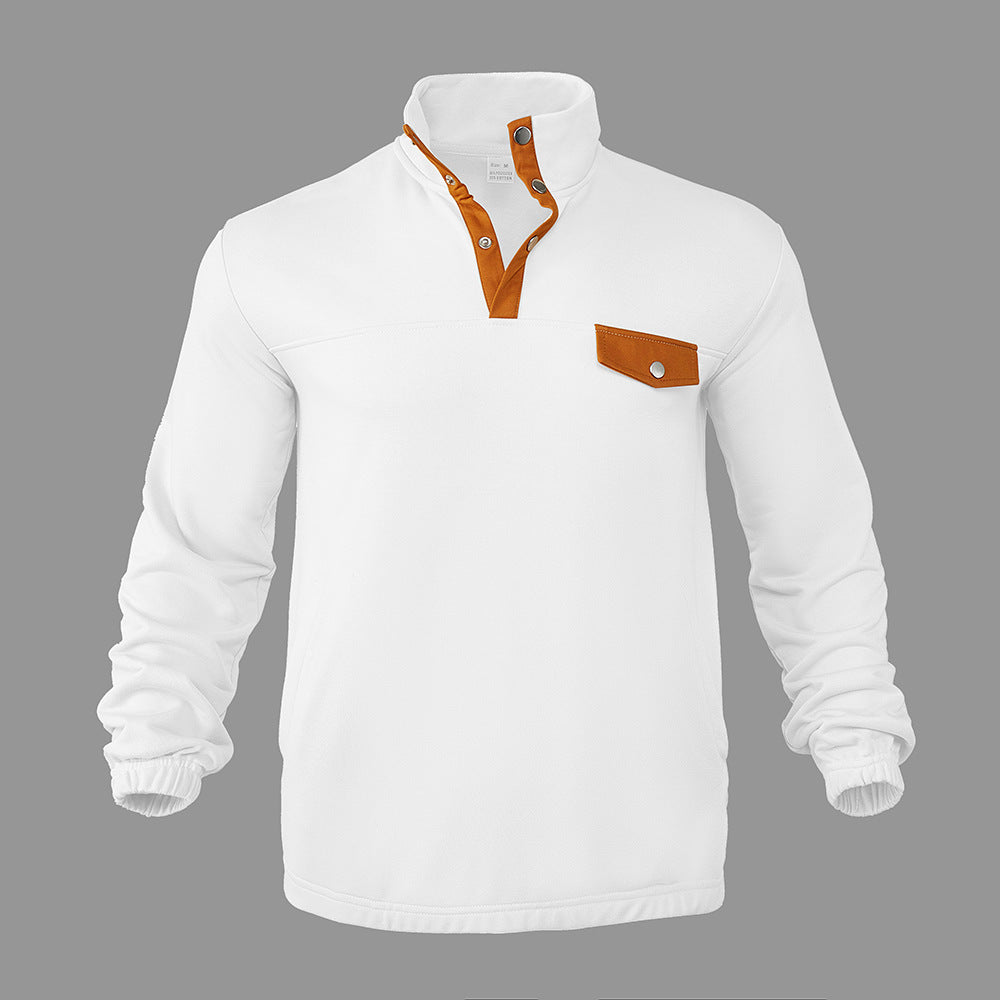 Men's Outdoor Contrast Color Casual Standard Collar Long Sleeve Hoodie - Munsieur