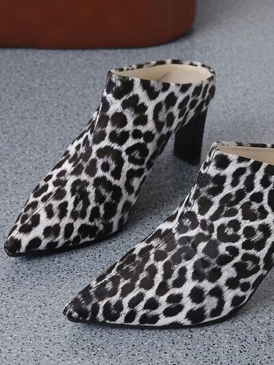 PU Leather Leopard Point Toe Pumps - Munsieur