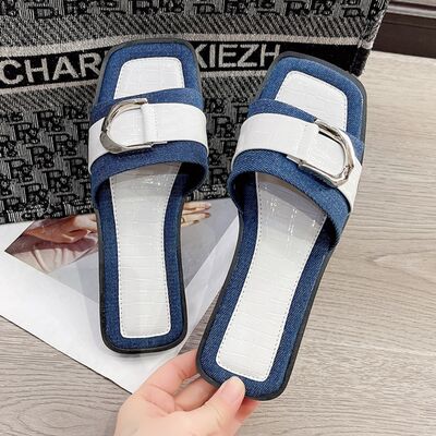 Buckle Trim Open Toe Sandals - Munsieur