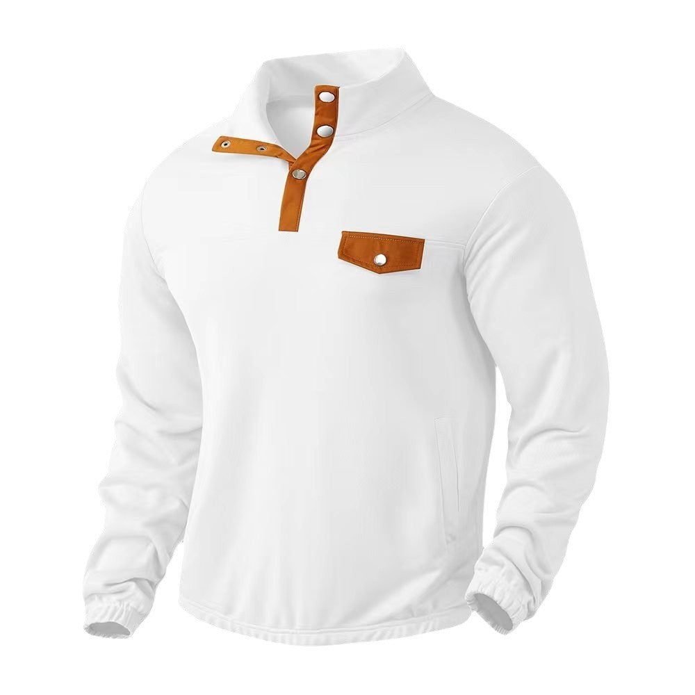 Men's Outdoor Contrast Color Casual Standard Collar Long Sleeve Hoodie - Munsieur