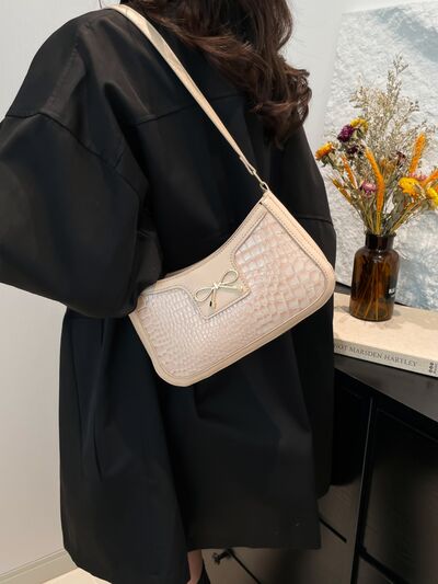 Bow PU Leather Shoulder Bag - Munsieur