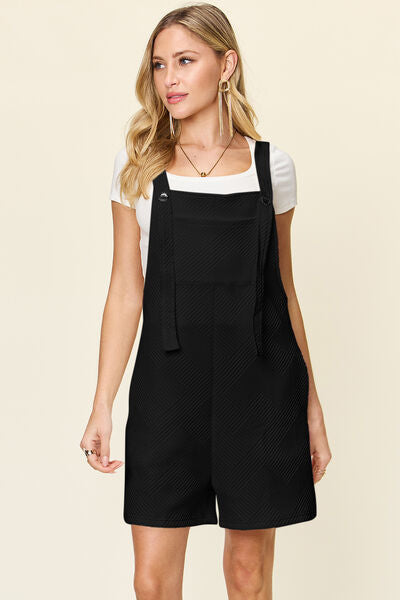 Double Take Full Size Texture Sleeveless Romper - Munsieur