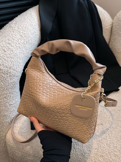 PU Leather Woven Crossbody Bag - Munsieur