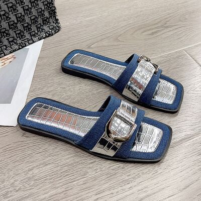 Buckle Trim Open Toe Sandals - Munsieur