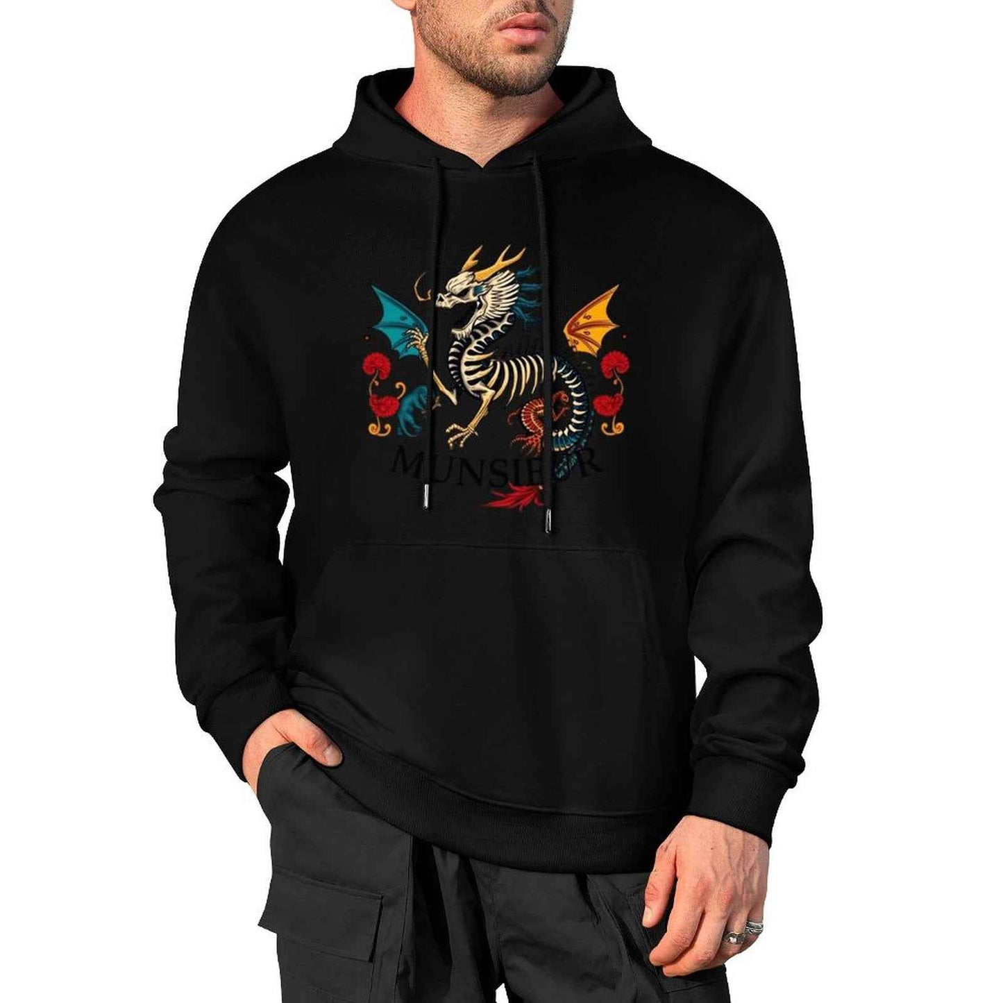 Munsieur Inferno Crest: Dragon Hoodie for Men - Munsieur