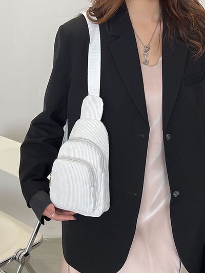 Corduroy Solid Color Crossbody Bag - Munsieur