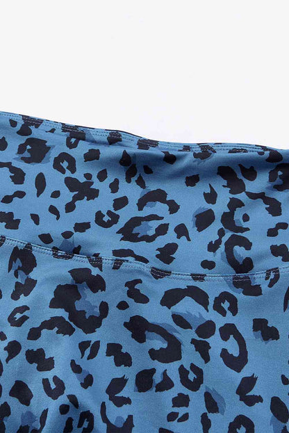 Leopard Print Wide Waistband Leggings - Munsieur