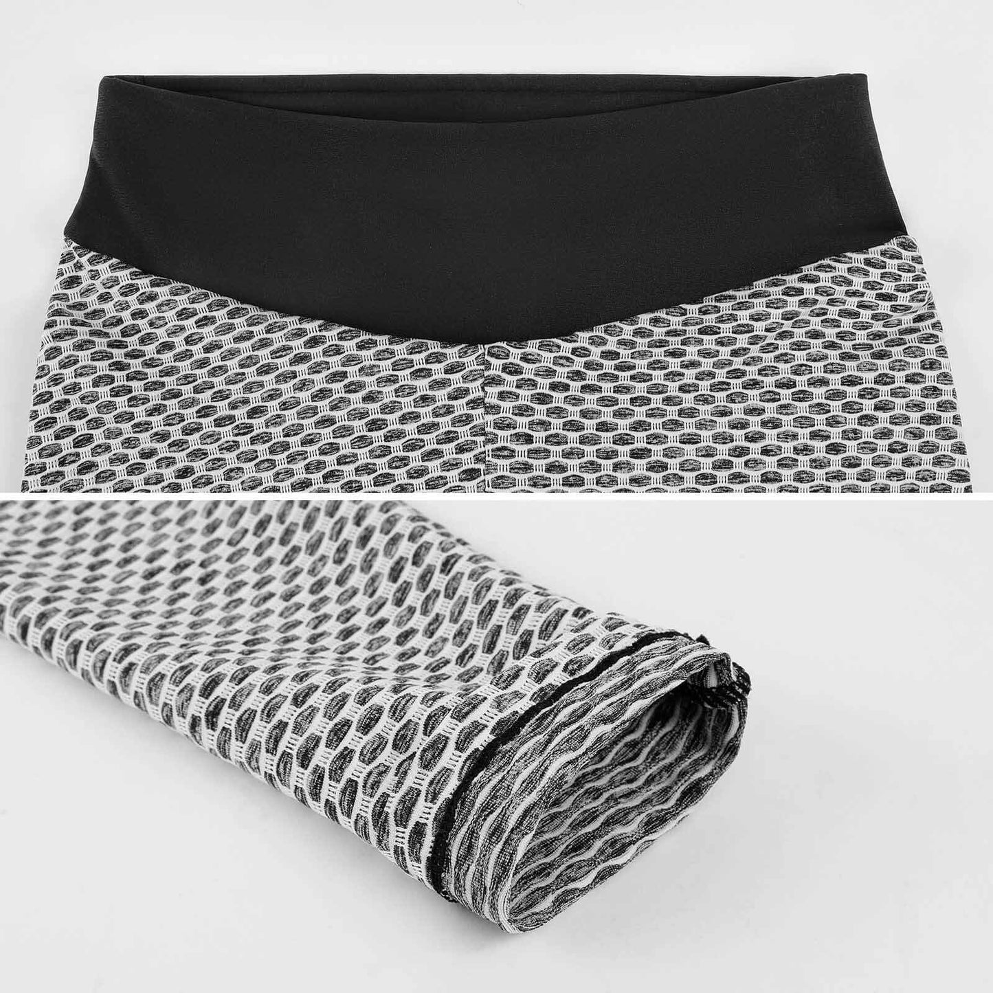 Custom Printed Honeycomb Textured Yoga Leggings for Women