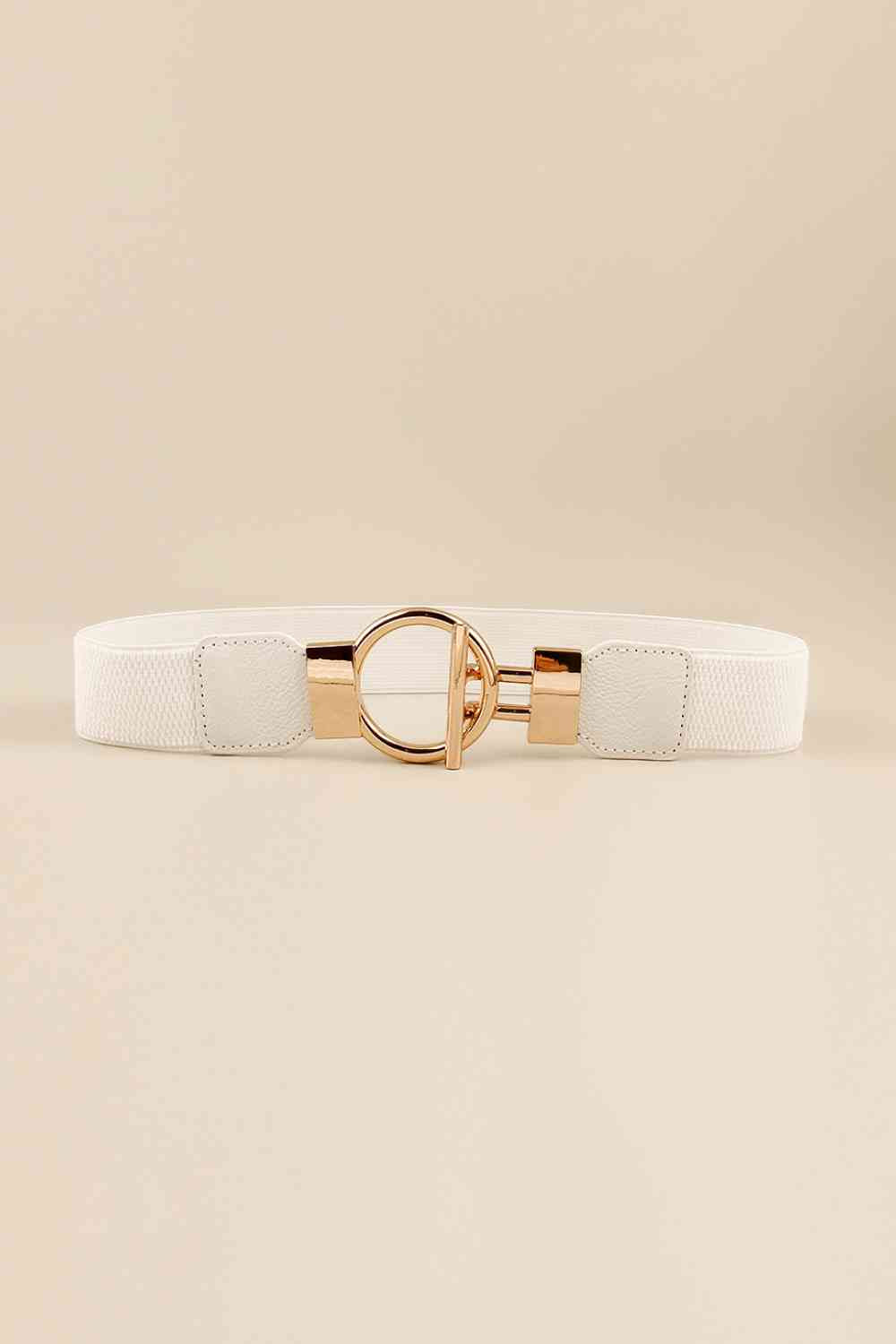 Circle Shape Buckle Zinc Alloy Buckle PU Leather Belt - Munsieur
