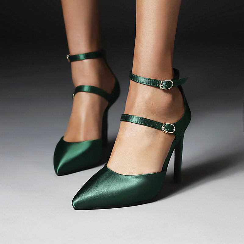 Hollow Women's Strap Stiletto Heel Pumps