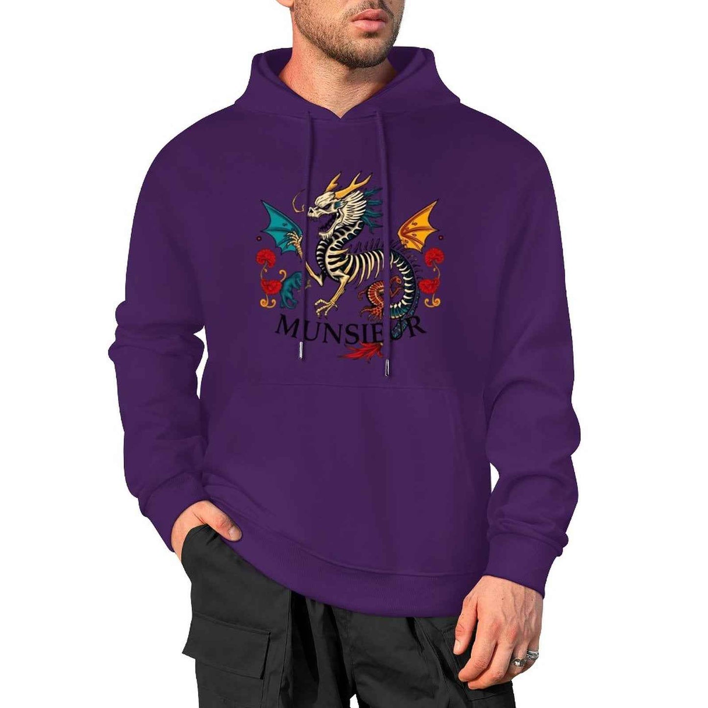 Munsieur Inferno Crest: Dragon Hoodie for Men - Munsieur