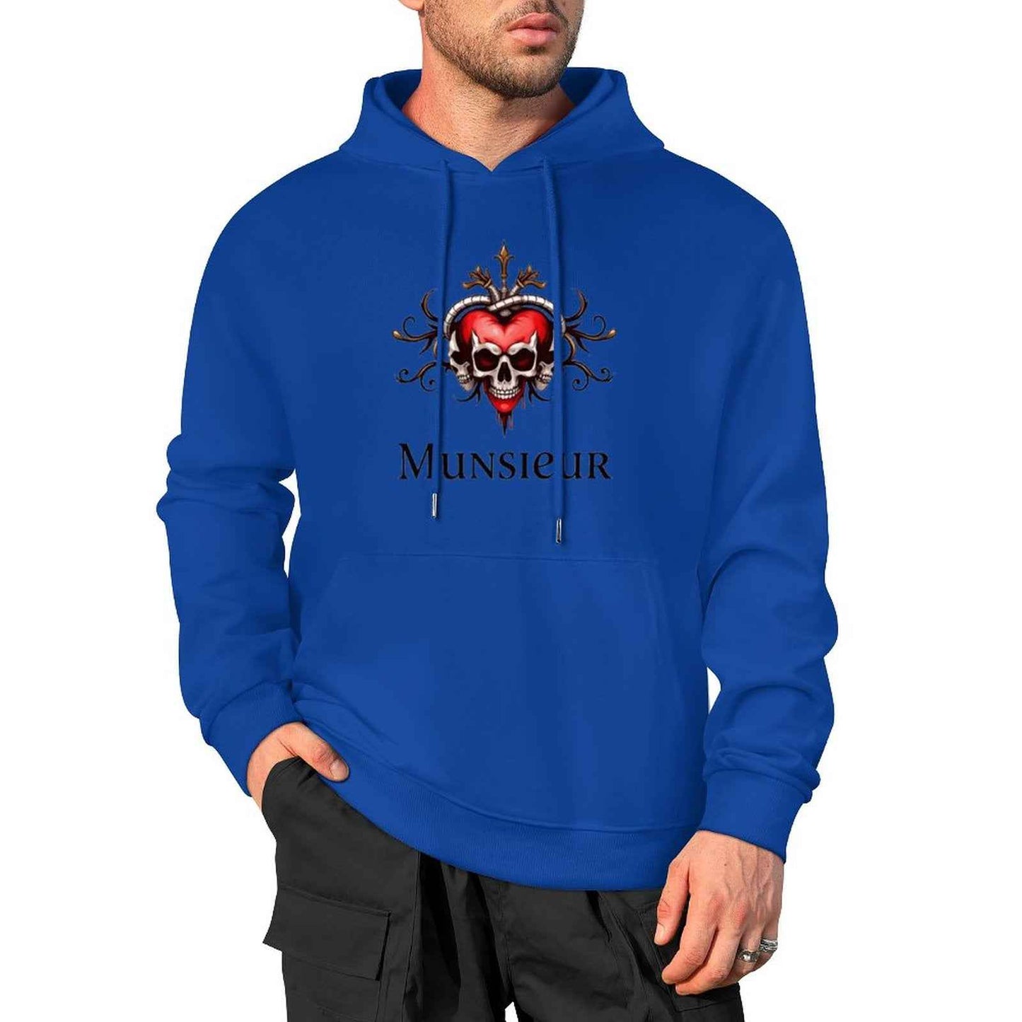 Munsieur Deadly Love: Skull Hoodie for Men - Munsieur