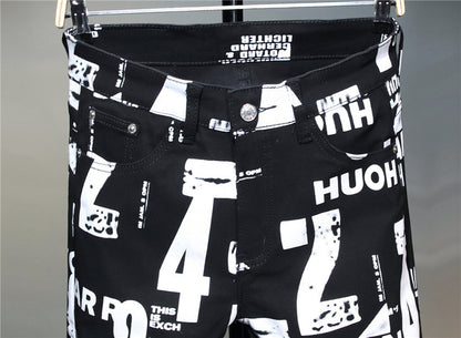 Men's Designer Brand Fashion Slim-Fit Pants Streetwear