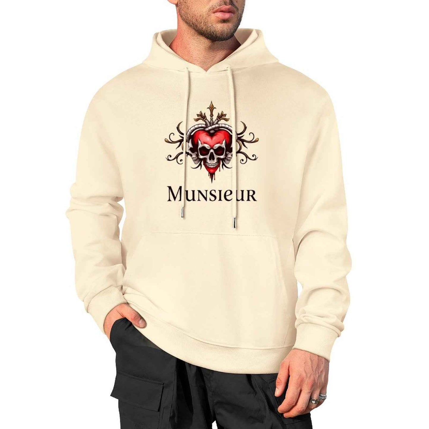 Munsieur Deadly Love: Skull Hoodie for Men - Munsieur