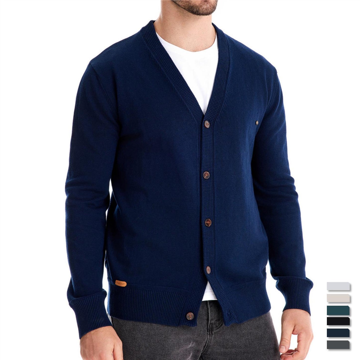 Men's Cardigan Hoodie High Quality Business Pure Color Knitwear - Munsieur