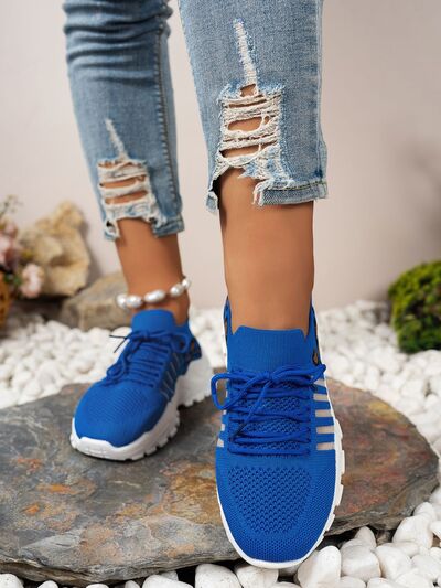Cutout Leopard Lace Up Mesh Athletic - Munsieur