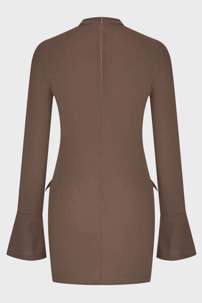 Mock Neck Long Sleeve Mini Dress - Munsieur