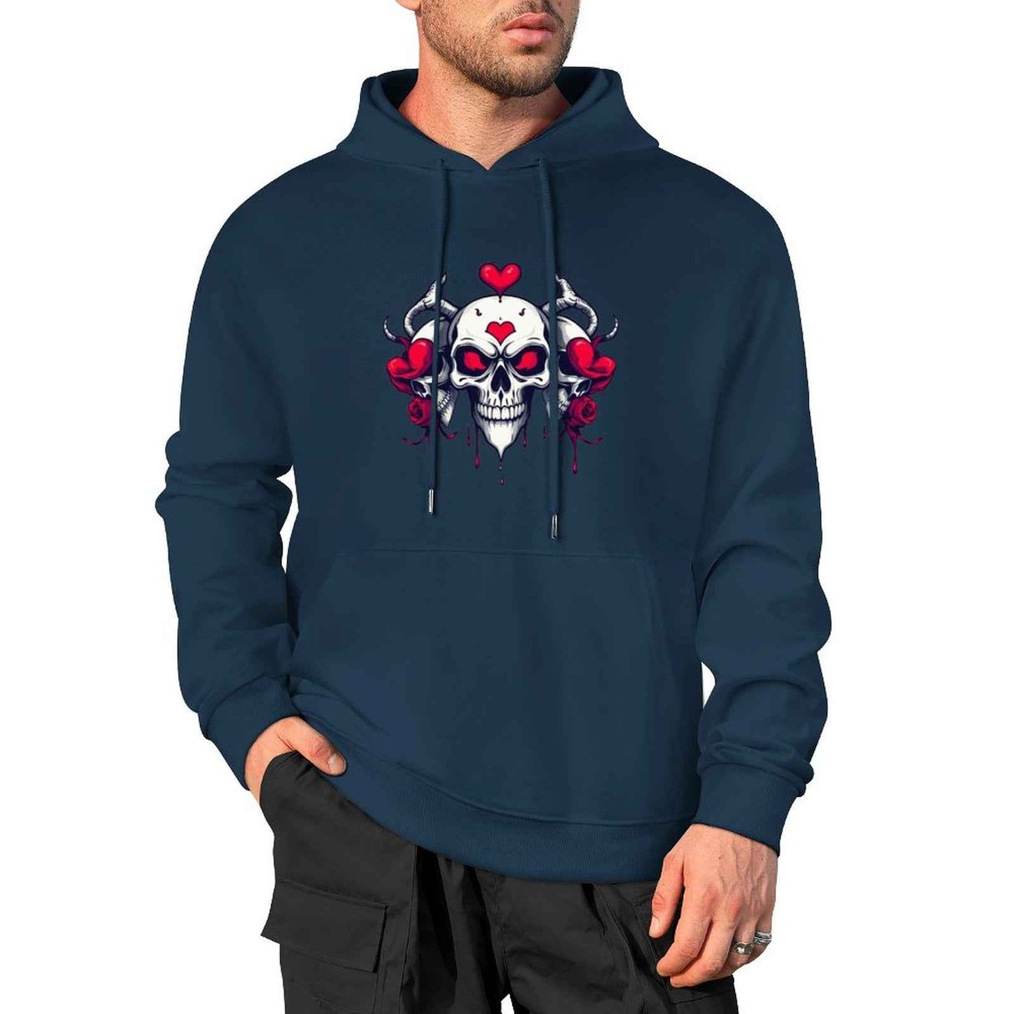Munsieur Bleeding Royalty: Skull Hoodie for Men - Munsieur